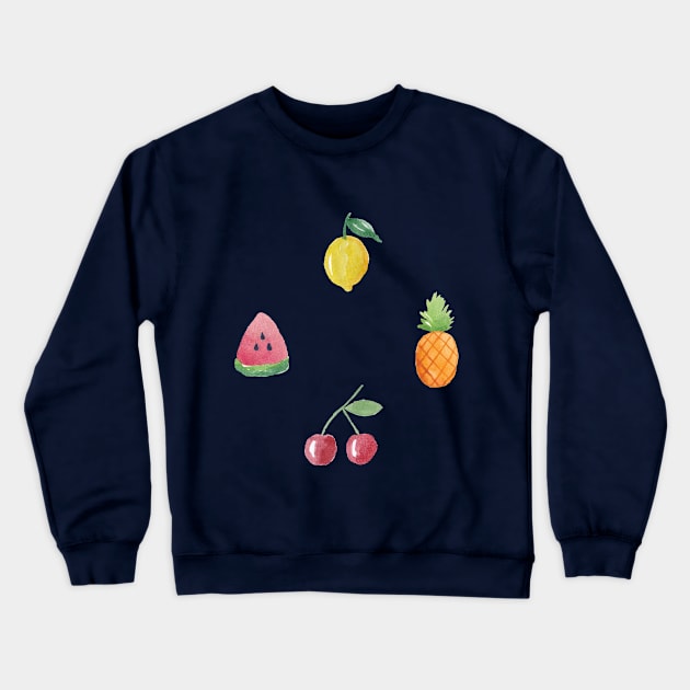 White watercolor fruit quad Crewneck Sweatshirt by julidoesart